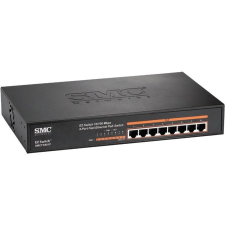 EDGECORE AMERICAS NETWORKING 8 Port Unmanaged 10/100 Switch W/ 8 Poe SMCFS801P NA